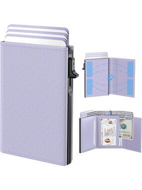 Genuine Leather Women's Wallet - RFID Blocking, Slim Card Holder, ID Window